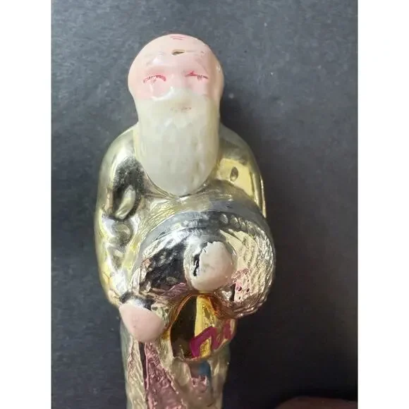 Antique USSR Soviet Fisherman Seine Mercury Glass Clip On Christmas Ornament